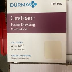 Dynarex CuraFoam - Foam Dressing Dynarex-3012 CuraFoam - Foam Dressing, 4" x 4.25", 12/10/cs
