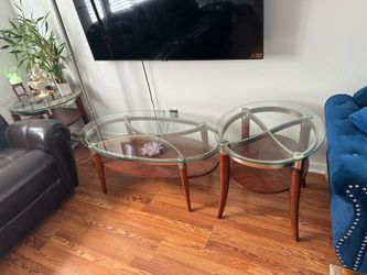 Beautiful tampered glass coffee table and two side tables