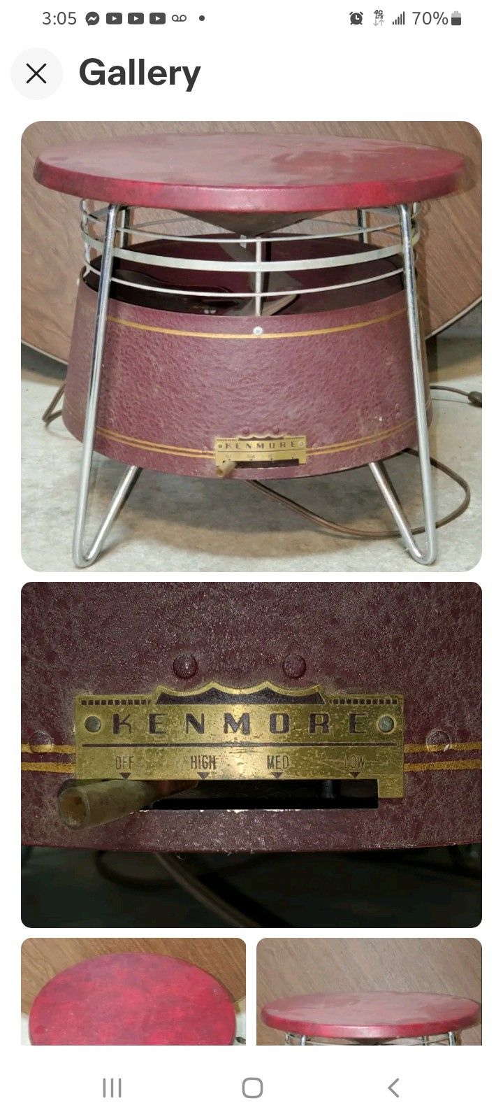 Vintage Kenmore 360* Hassock Fan