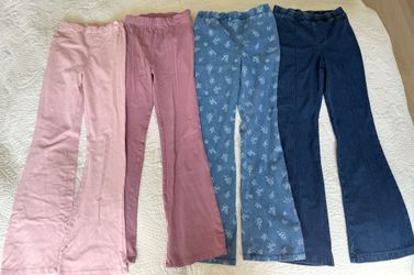 Lot of 4 H&M girls bellbottom pants jeans 8-9 / 134cm