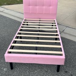 Pink Velvet Bed Frame 