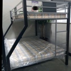 Priced To Sale!!  $160  Twin Over Full Bunkbed Set With Mattresses Included