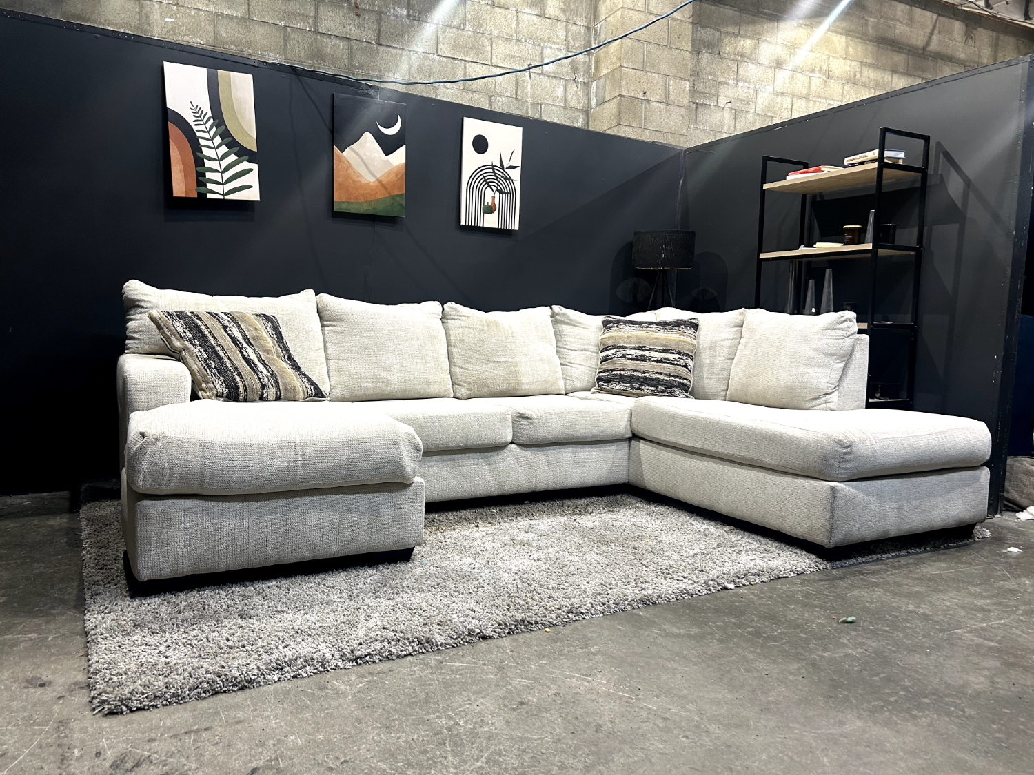 Gorgeous Double Chaise Cream Sectional Sofa - Delivery Available!