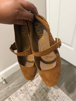 Sam Edelman Michaela Mary Jane Flats – Brown Corduroy – Size 7.5