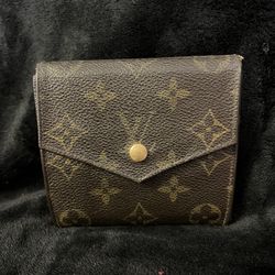 Vintage 1989 Louis Vuitton LV Monogram Compact Elise Double Sided Snap Wallet