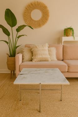 Marble Side Table, Like New. 22.5" Square, 19" High