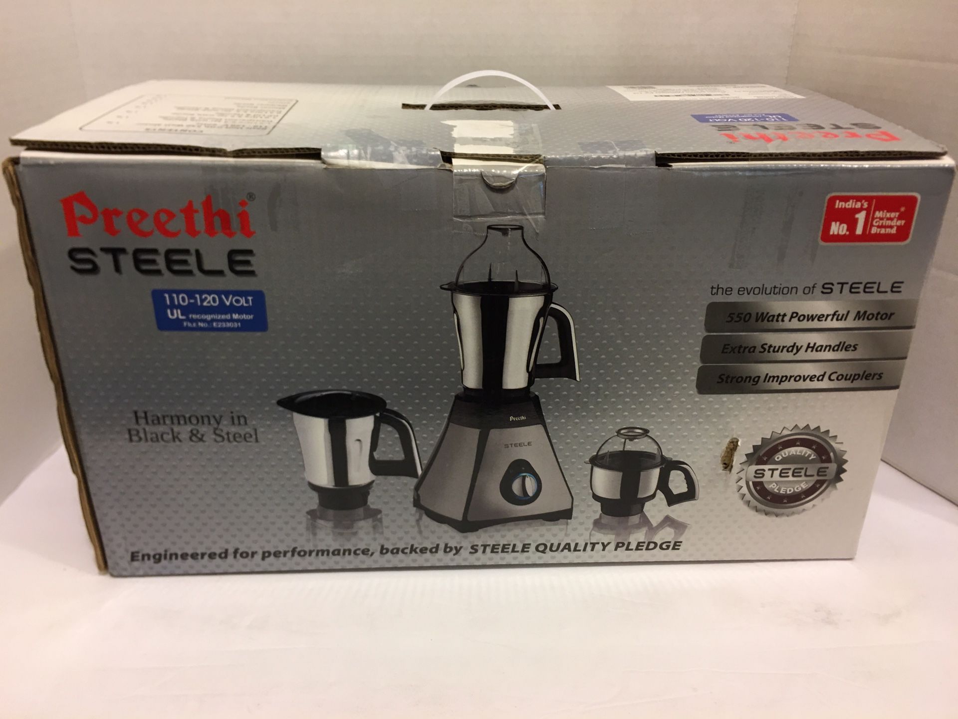 New! Preethi Steele Heavy Duty Mixer Grinder