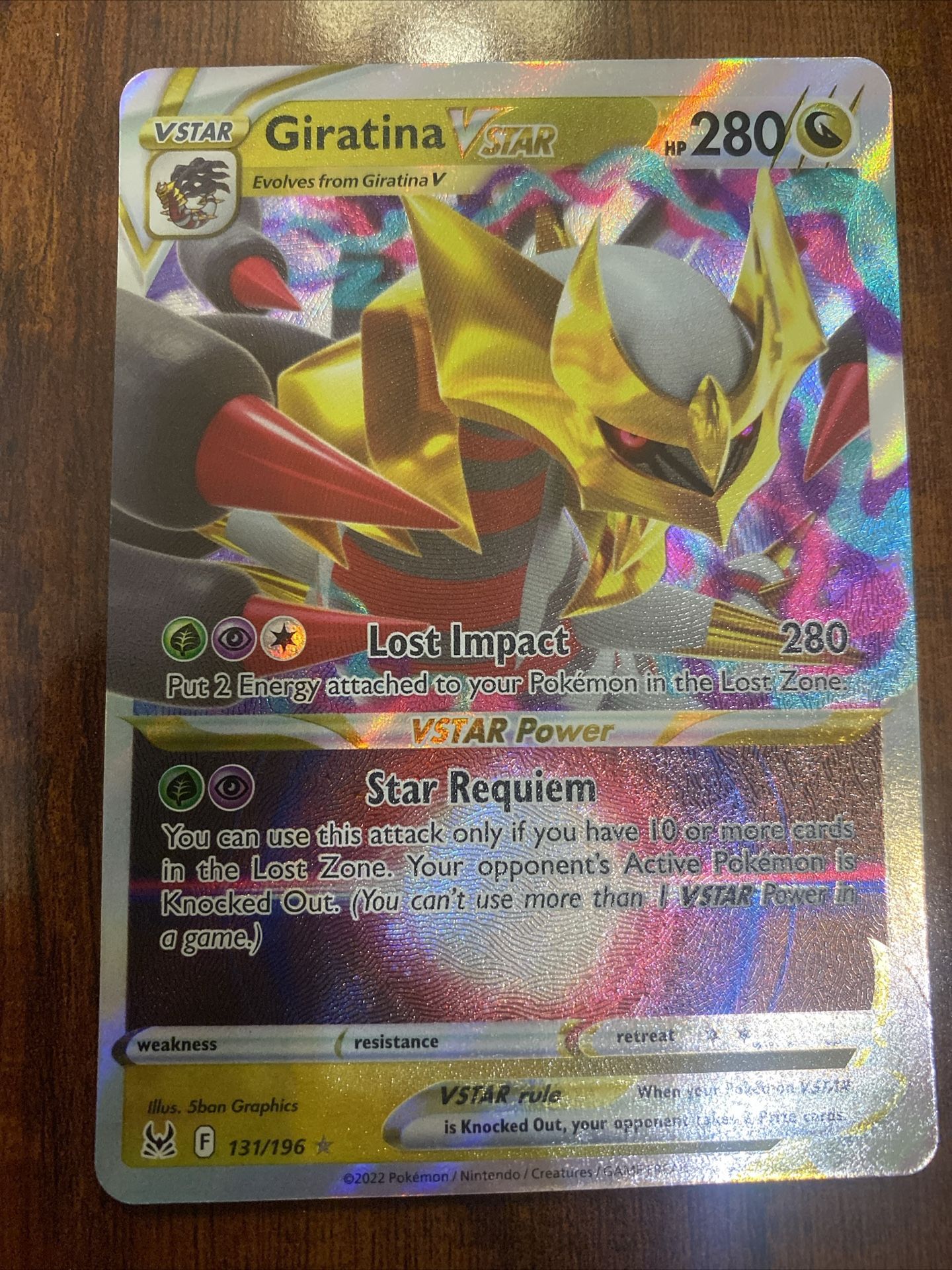 Pokemon Giratina VStar Lost Origin 131/196 Holo Rare MINT PACK FRESH