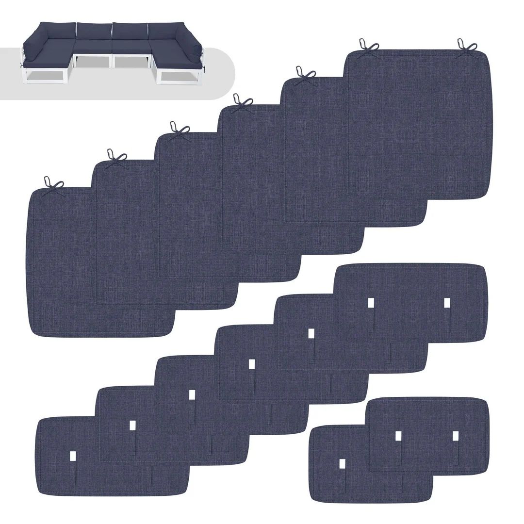 New 14 Pcs Patio Cushion Cover Seat Back Pillow Cover