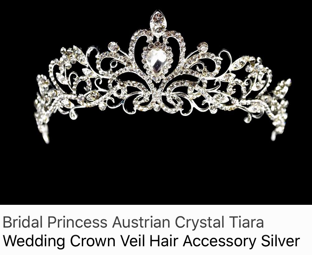 Silver Australian Crystal Tiara Wedding Crown
