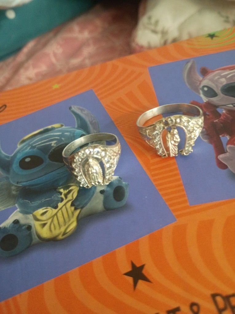 Virgen Mary And San Judas Silver Rings 