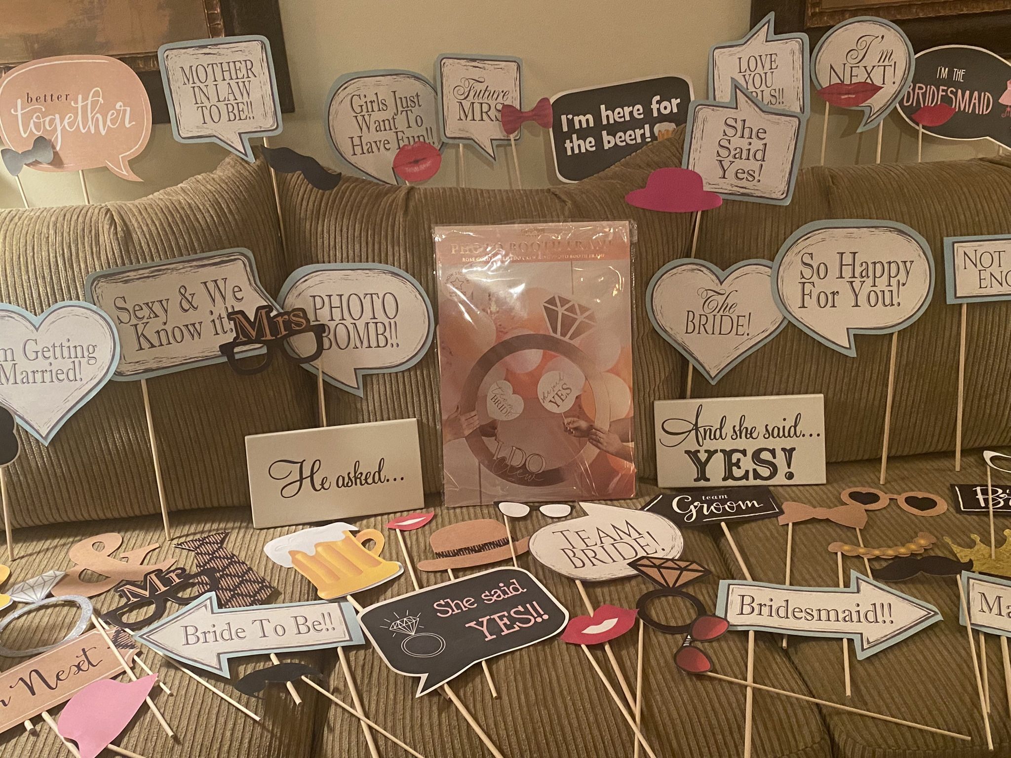 Photo Booth Kit for Wedding, Shower or Bachelorette Party