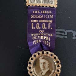 Vintage 1922 Washington Past Chief Patriarch Master Ribbon IOOF H.D. Alton Olympia WA