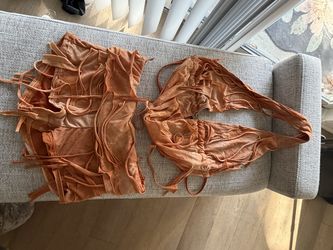 Cute set micro shorts deep v top