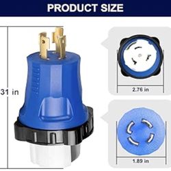 30 Amp to 50 Amp Adapter RV Generator Adapter NEMA L14-30P to SS2-50R,4 Prong Twist Lock Adapter 30A Male Plug to 50Amp Female Receptacle for RV Gener