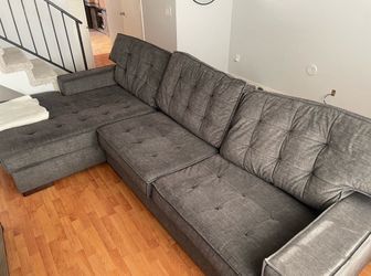 Gray Couch with Large Chaise - MOVING SALE