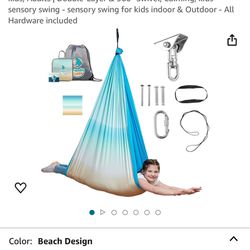 Sensory swing indoor - indoor swing for kids, sensory swing for kids, Adults | Double-Layer & 360° Swivel, Calming, kids sensory swing - sensory swing