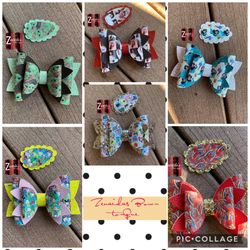 5in bow set with snap clip