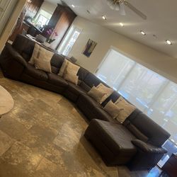 Brown Leather Sectional Sofa