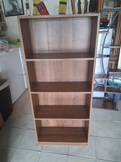 5-Shelf Wooden Bookcase...53 X 24 X 10 DEEP...!!!