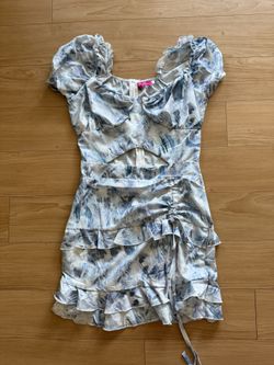 Blue ruffled Mini Dress New Size Small