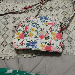 Liz Caliborn White Flowered Bag