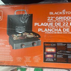 Black stone 22’ Griddle With Table Top , And Hood 
