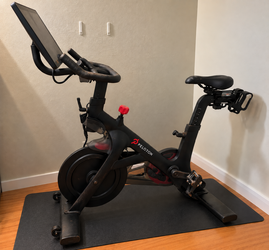 Peloton Bike with Mat and Shoes