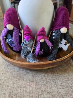 4 Pcs Halloween Witch Gnomes 
Purple, I have 2 sets available New