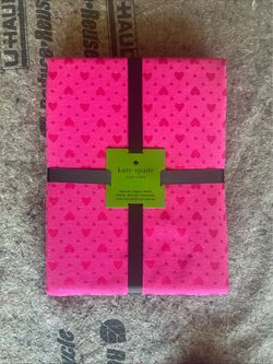 Kate Spade Tablecloth Valentines Day Pink New 60”x102” 4 Napkins z19”x19”