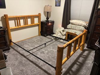 Queen- Size Log Bed Frame