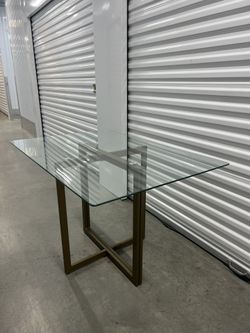 Glass and gold table