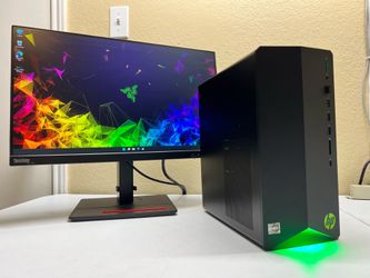 HP Gaming PC - Ryzen 5 - Radeon RX - FREE Monitor - Win11 Pro