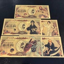 24k Gold Foil Plated Bleach (Anime) Banknote Set 