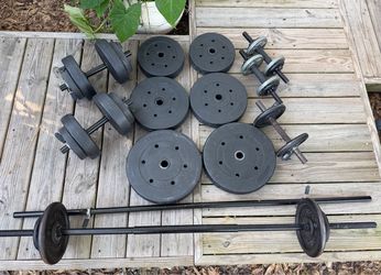1” Weights and bars total 172lbs