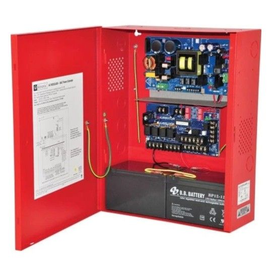 Altronix Power Supply , 2 Class A or 4 Class B Outputs, 24VDC @ 8A, 120VAC, RED enclosure