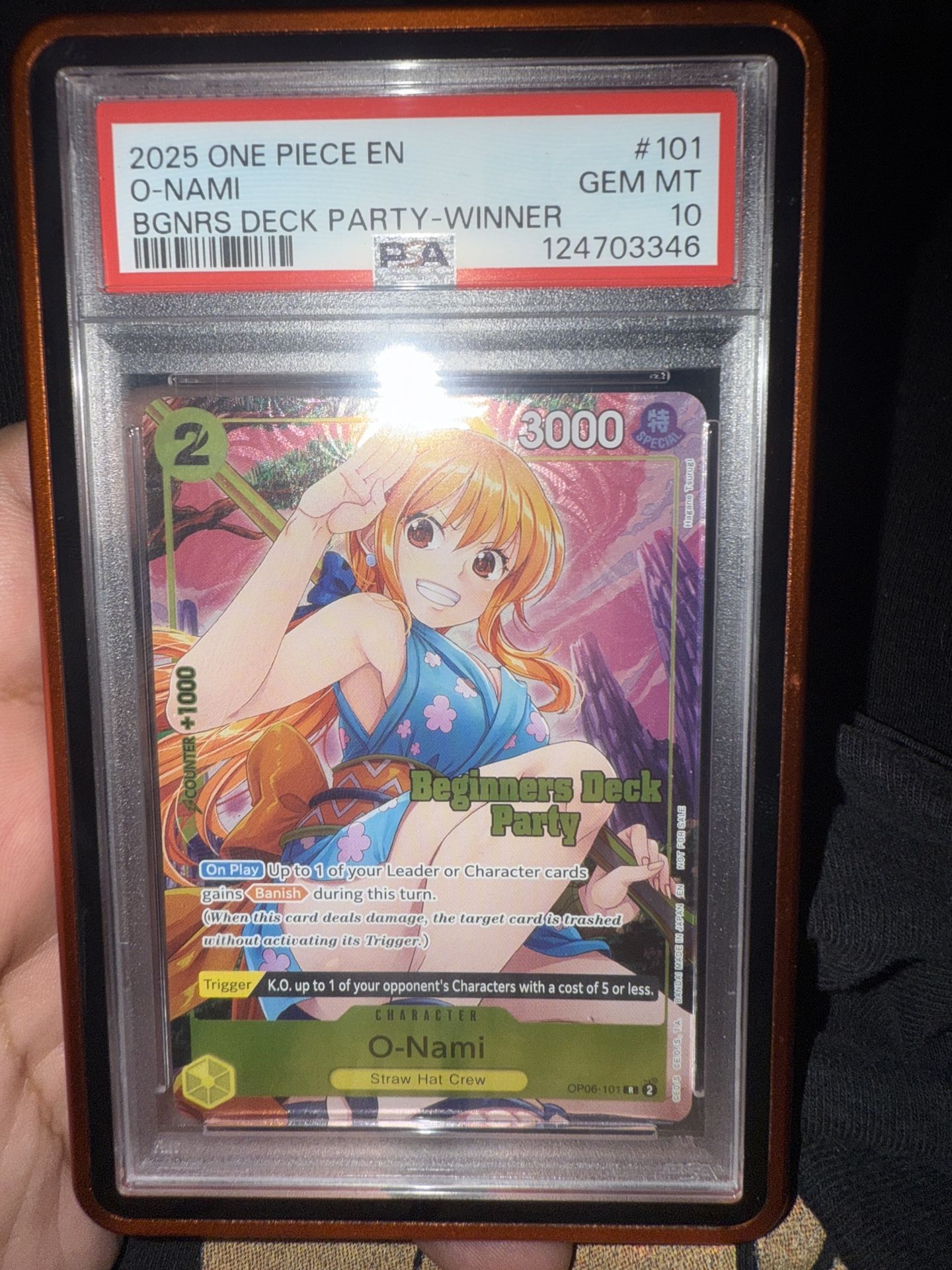 2025 one piece promos 101 o-nami beginners deck party-winner - psa 