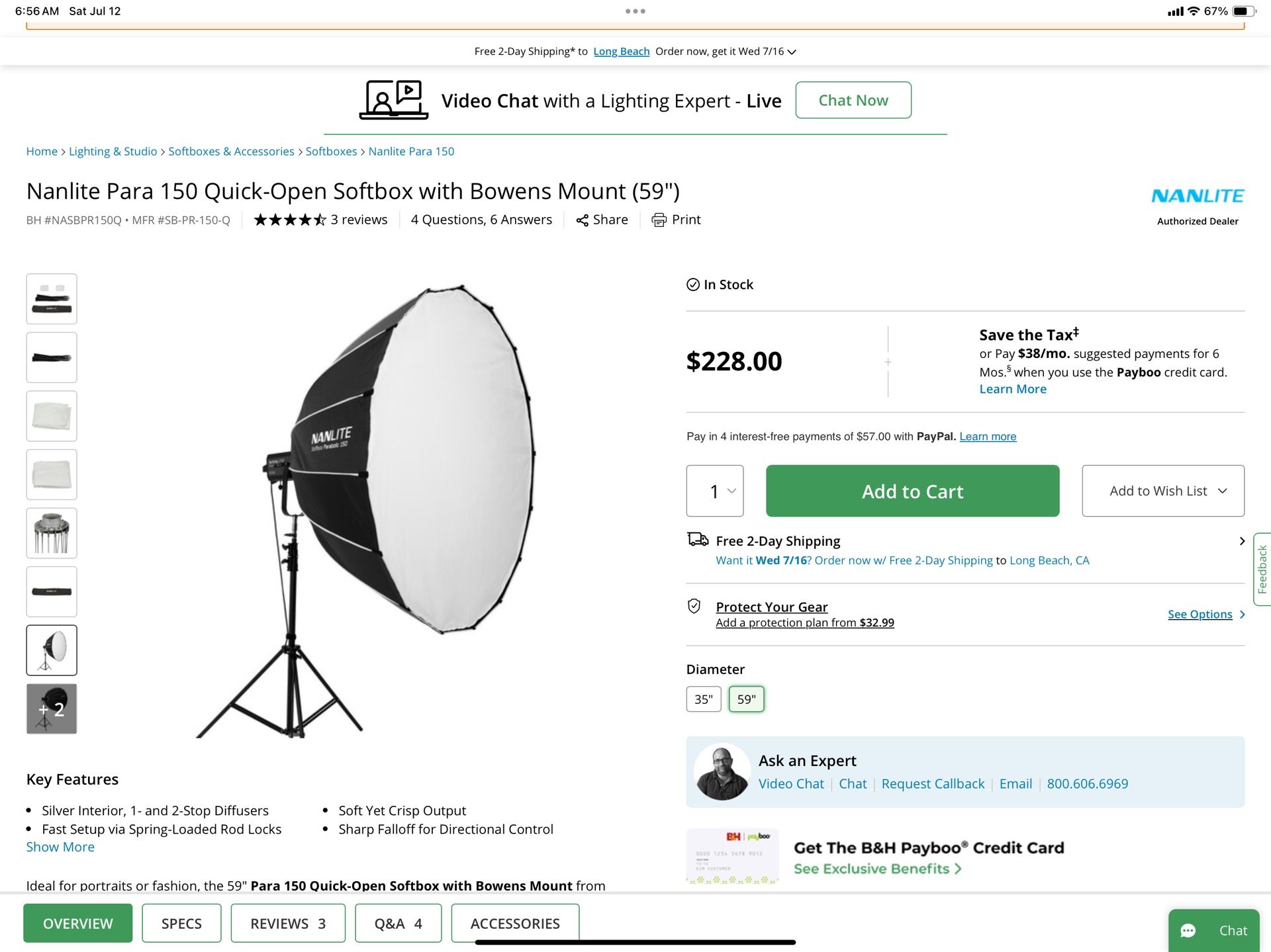 NanLite Para 150 59’’ Quick-Open Softbox