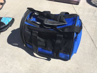 Blue pet carrier for small animal like-new condition