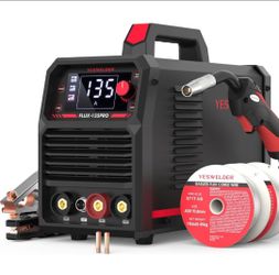 YESWELDER 135A MIG Welder, 110V Flux Core Gasless MIG/Lift TIG/Stick 3-in-1
clear digital display, efficient setup, synergic control, beginner friendl