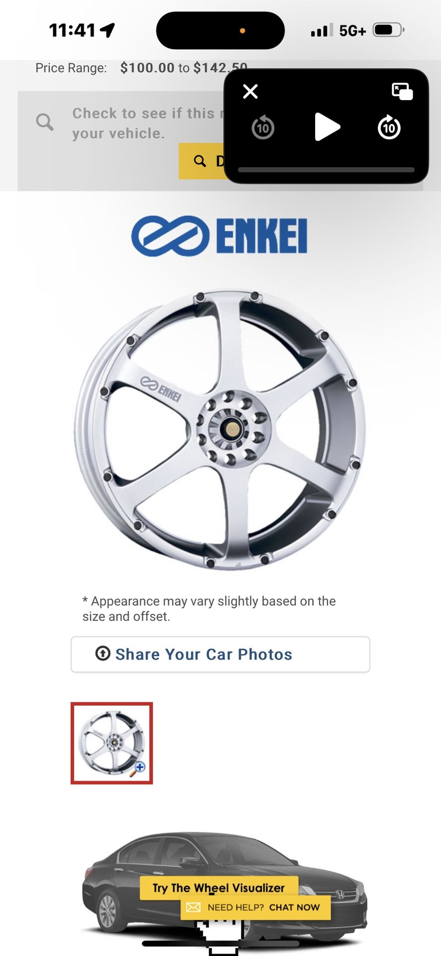 ENKEI Rs6 17x7 5x100/114.3