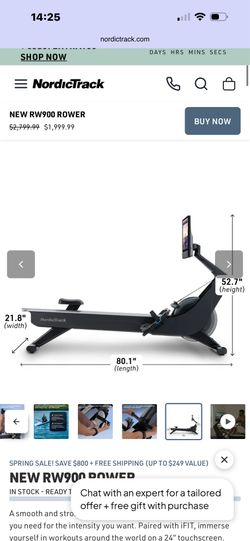 NordicTrack RW900 Rower Warranty until Feb 2028 Like New w/Warr