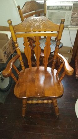 2 solid wood chairs