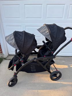 Black Contours Options Elite Tandem Stroller designed for two children. Double trouble!