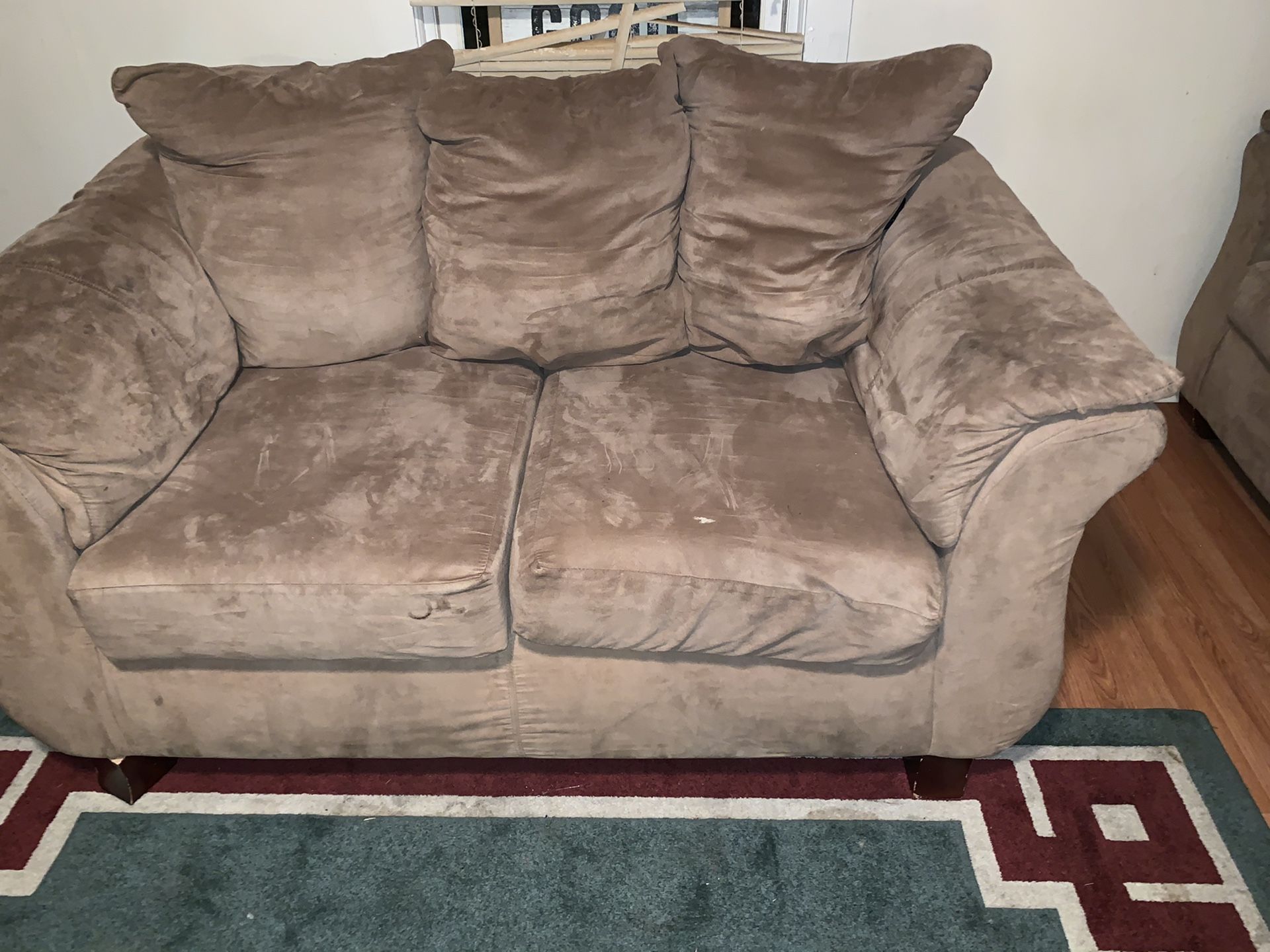 Brown soft couch set