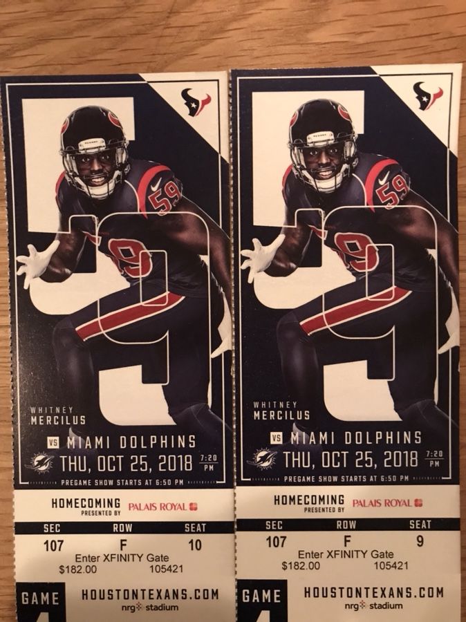 Texans vs Miami Dolphins Tickets