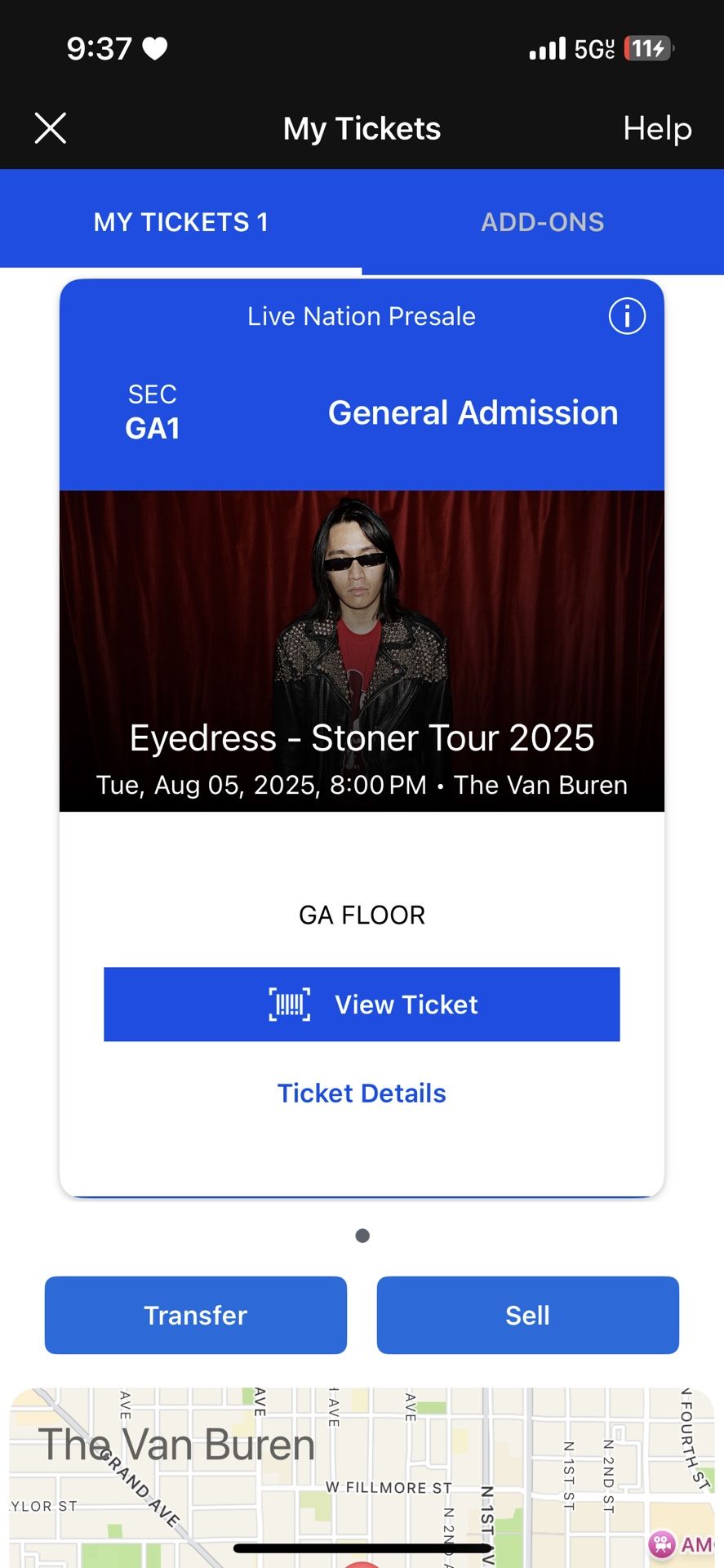 Eyedress- stoner tour (1 ticket)