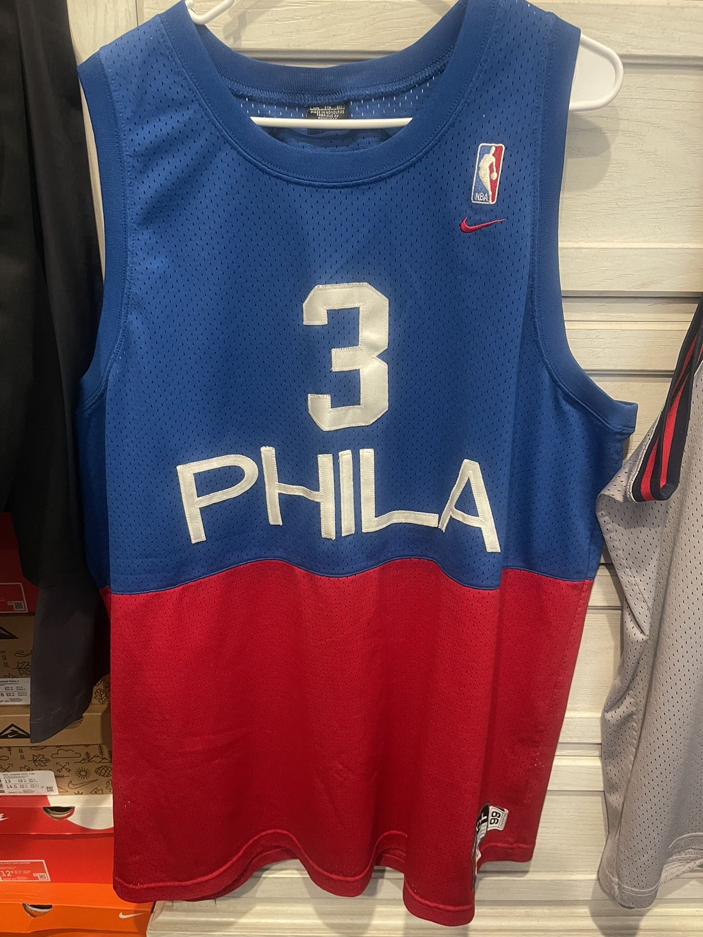 Nike Philadelphia 76ers Sixers Allen Iverson Jersey Size 2XL +2 Retro Vintage