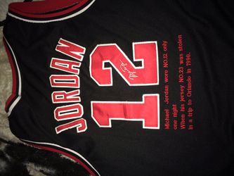 Michael Jordan Autographed 1990 Chicago Bulls Red No. 12