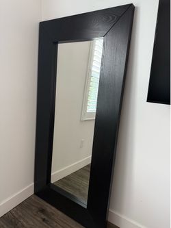 Large free standing black ikea mirror